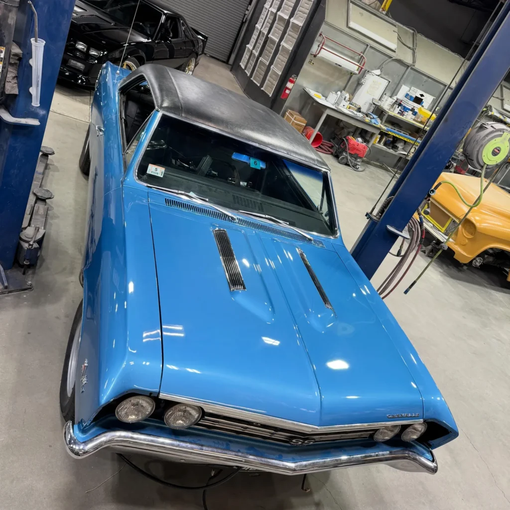 Mark’s blue 1967 Chevrolet Chevelle at the start of its new build